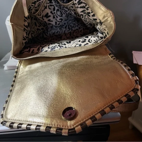 Jessica Simpson Metallic gold/Cream Top-Handle Backpack Tote - Picture 5 of 8